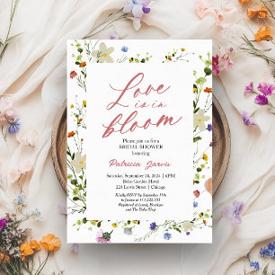 Liebe steht in Blüten Hochzeitsdusche Wildblume Einladung