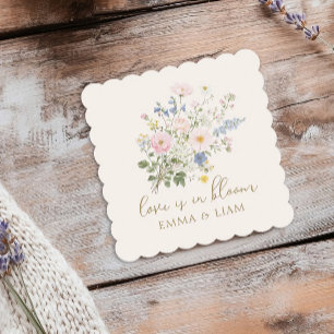 Liebe steht in voller Blüte Garten Florale Hochzei Untersetzer