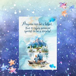 Liebe Stepdad Blue Smoky Mountains Fischen See Feiertagskarte