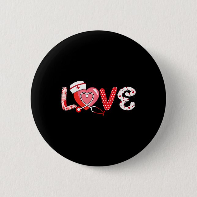 Liebe Stethoscope Krankenversicherung Valentine Da Button (Vorderseite)