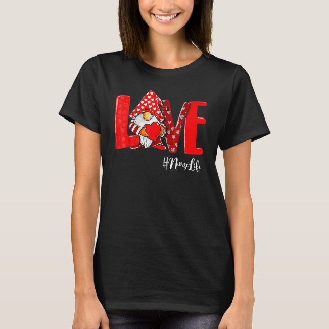 Liebe Stethoscope NurseLife Valentine Day Leopard  T-Shirt (Vorderseite)