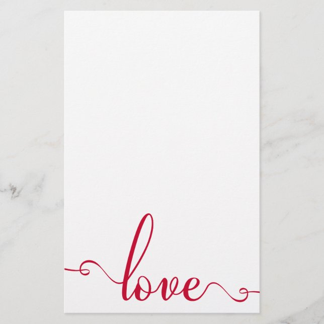 "Liebe" Stilvolle Valentinstag Stationery Briefpapier (Vorderseite)