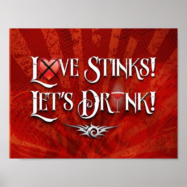 Liebe Stinks Lasse trinken Poster (Vorne)
