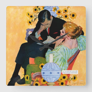 Liebe stirbt langsam quadratische wanduhr