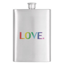 Liebe, Stolz lgbtq Gay quee Regenbogenfarben Flachmann