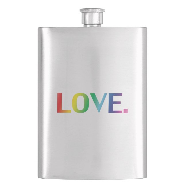 Liebe, Stolz lgbtq Gay quee Regenbogenfarben Flachmann (Vorderseite)