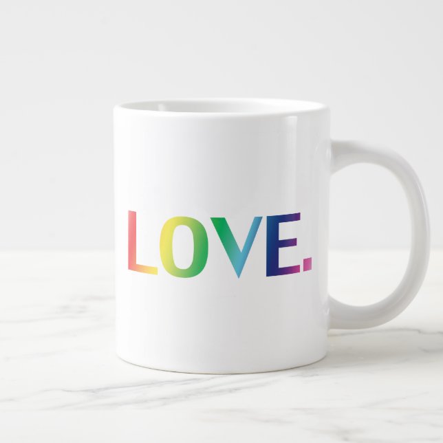 Liebe, Stolz lgbtq Gay quee Regenbogenfarben Jumbo-Tasse (Rechts)