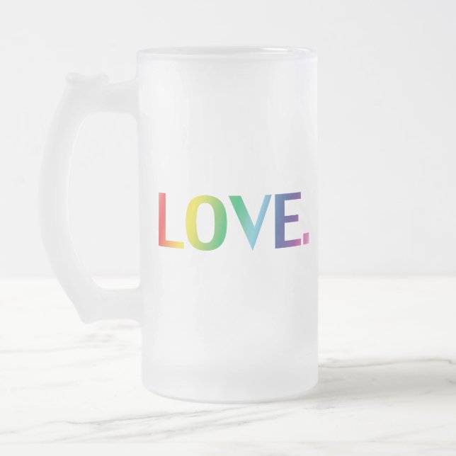Liebe, Stolz lgbtq Gay quee Regenbogenfarben Mattglas Bierglas (Links)
