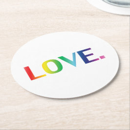 Liebe, Stolz lgbtq Gay quee Regenbogenfarben Runder Pappuntersetzer