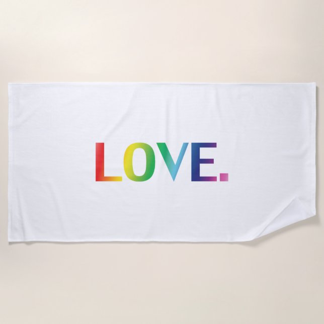 Liebe, Stolz lgbtq Gay quee Regenbogenfarben Strandtuch (Vorderseite)