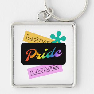 Liebe stolz Liebe. LGBT+Stolz. Rainbow Schlüsselan Schlüsselanhänger