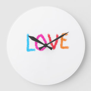Liebe stolz Regenbogenfarbe LGBTQ Juni modern Große Wanduhr