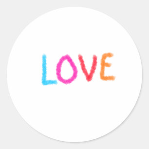Liebe stolz Regenbogenfarbe LGBTQ Juni modern Runder Aufkleber