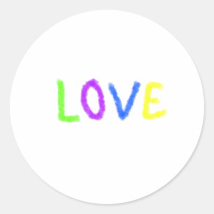 Liebe stolz Regenbogenfarbe LGBTQ Juni modern Runder Aufkleber