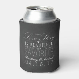 Liebe Story Chalkboard Vintage Wedding Dosenkühler