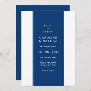 Liebe Story Elegantes Farbband in Deep Blue Einladung