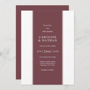 Liebe Story Elegantes Farbband in Marsala Burgund Einladung