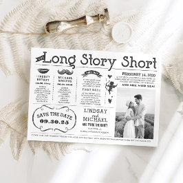 Liebe Story Timeline Fun Save the Date Foto Einladung