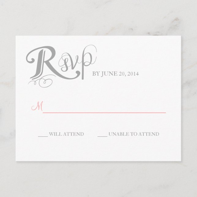 Liebe Story Wedding Antwort Postkarte (Vorderseite)