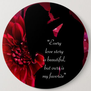 Liebe Story Zitat Kiss Liebhaber Hintergrund Case  Button