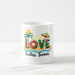 Liebe-Strand-Sommer-Elemente Cartoon-Tasse Kaffeetasse