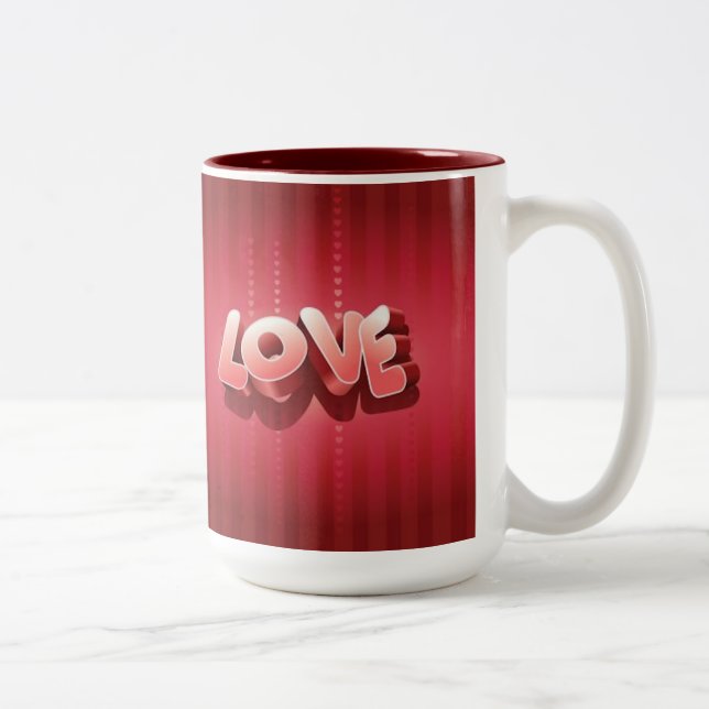 Liebe-Streifen Zweifarbige Tasse (Rechts)