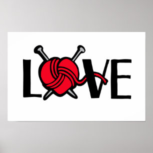 Liebe Stricker Strickgrafik Kunst Poster