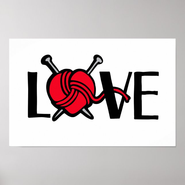 Liebe Stricker Strickkunst Poster (Vorne)