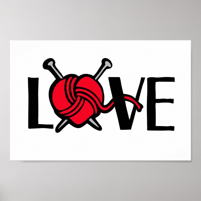 Liebe Stricker Strickkunst Poster (Vorne)