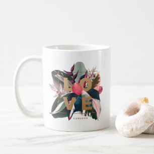 Liebe Stromanthe, Rubber Fig und Pink Philodendron Kaffeetasse