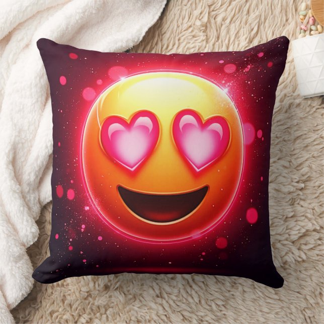 Liebe Struck Emoji Hearts Glow Kissen (Decke)