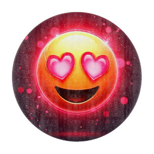 Liebe Struck Emoji Hearts Glow Schneidebrett