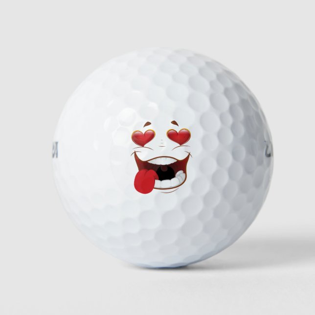 Liebe Struck Funny Face Golfball (Vorderseite)