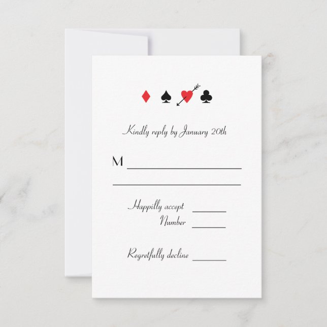 Liebe Struck Las Vegas Wedding RSVP Antwortkarte (Vorderseite)