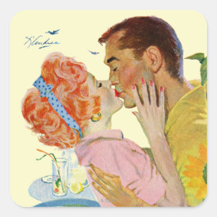 Liebe-Struck Quadratischer Aufkleber