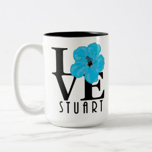 LIEBE Stuart Florida Blue Hibiskus 15oz Zweifarbige Tasse