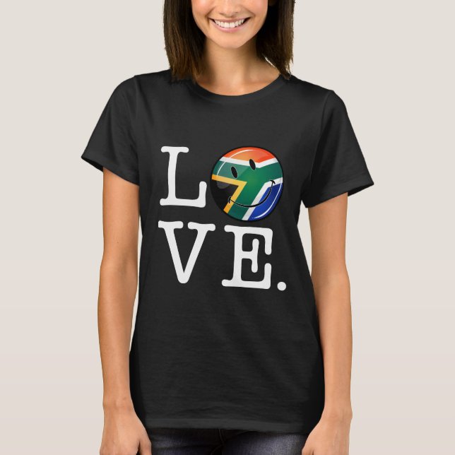 Liebe Südafrika lächelnde Flagge T-Shirt (Vorderseite)