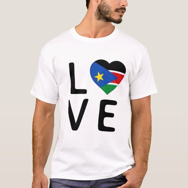 Liebe - Südsudan-Flagge T-Shirt (Vorderseite)