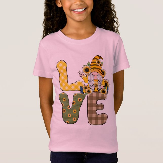 Liebe Sunflower Gnome T-Shirt (Vorderseite)