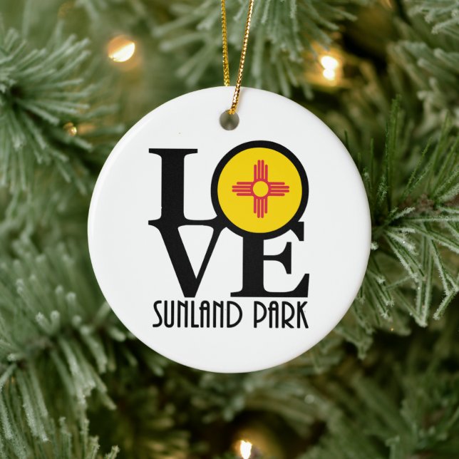 LIEBE Sunland Park New Mexico Keramik Ornament (Baum)
