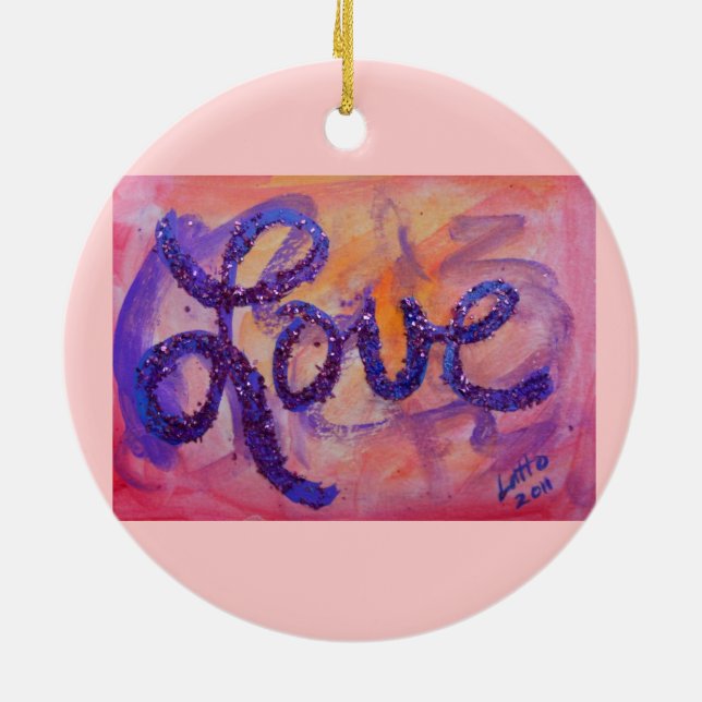 Liebe Sunset Twilight Keramikornament (Hinten)