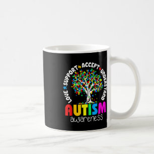 Liebe-Support-Akzeptanz für Autismus-Bewusstsein Kaffeetasse