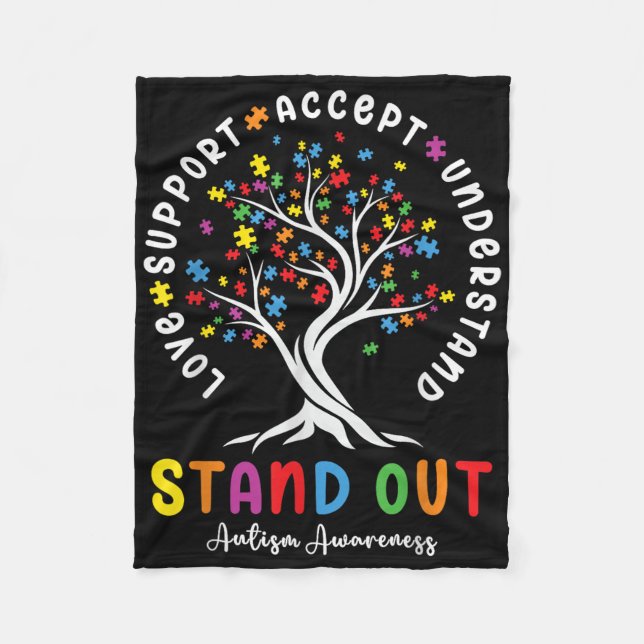 Liebe Support Akzeptieren Sie Autismus Awareness A Fleecedecke (Vorderseite)