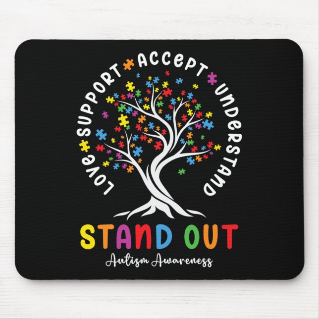 Liebe Support Akzeptieren Sie Autismus Awareness A Mousepad (Vorne)
