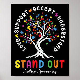 Liebe Support Akzeptieren Sie Autismus Awareness A Poster