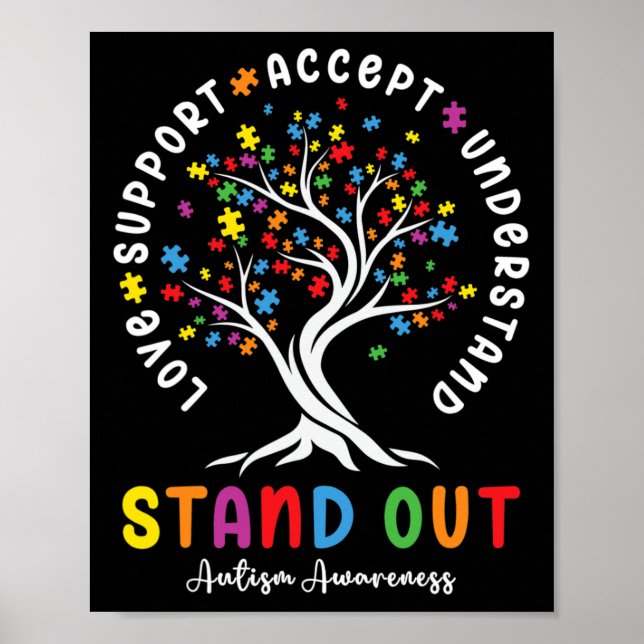 Liebe Support Akzeptieren Sie Autismus Awareness A Poster (Vorne)