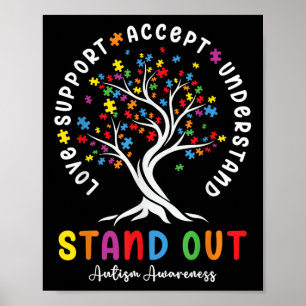 Liebe Support Akzeptieren Sie Autismus Awareness A Poster