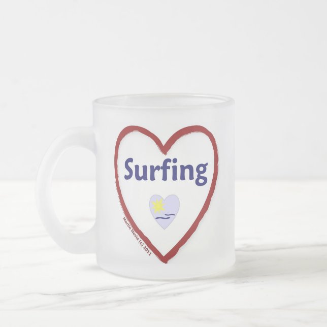Liebe Surfen Mattglastasse (Links)