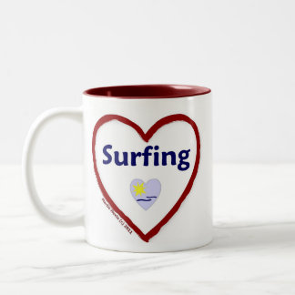 Liebe Surfen Zweifarbige Tasse