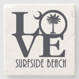 LIEBE Surfside Beach SC Steinuntersetzer